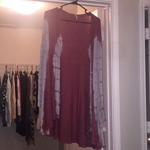 Tie dye long cardigan